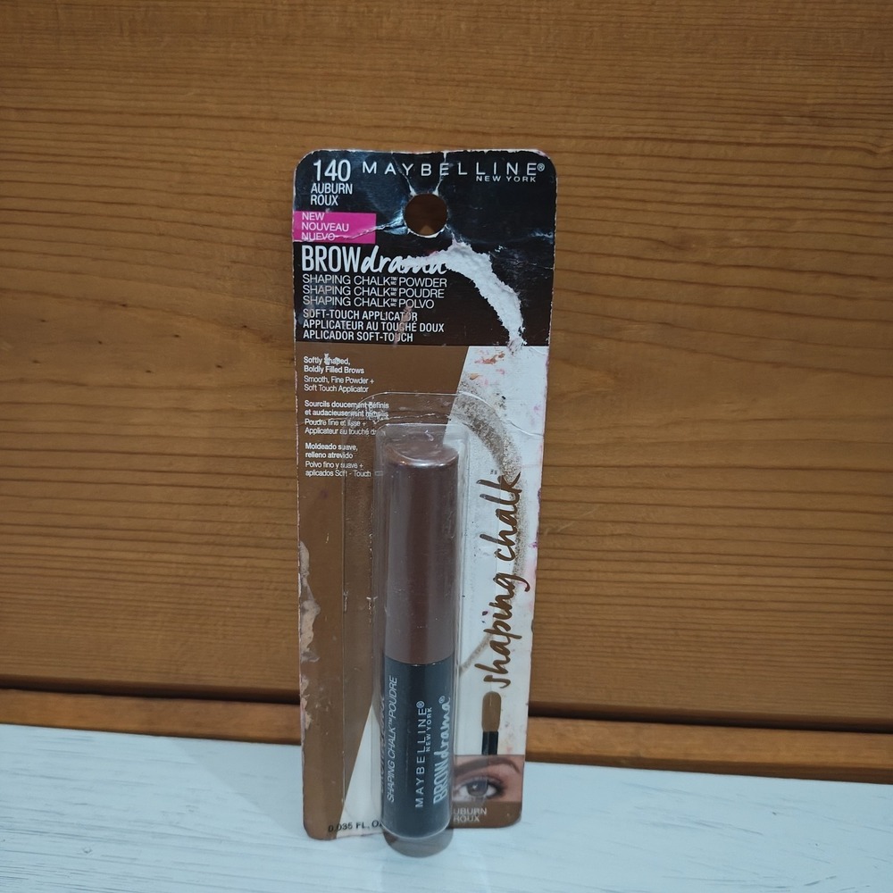 NEW Maybelline Brow Drama Shaping Chalk Powder- 140 AUBURN ROUX 0.035 Fl OZ